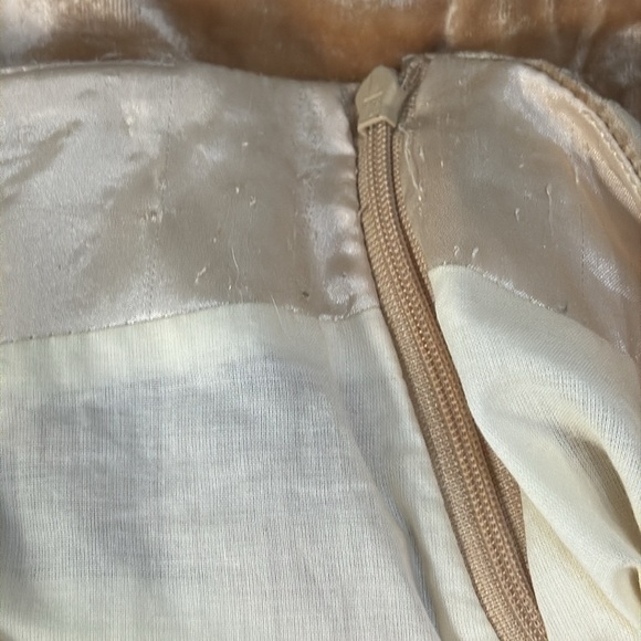 Margaret O’Leary Y2K Champagne/Gold Silk Blend Burnout Vintage Midi Skirt Size L - Picture 11 of 13